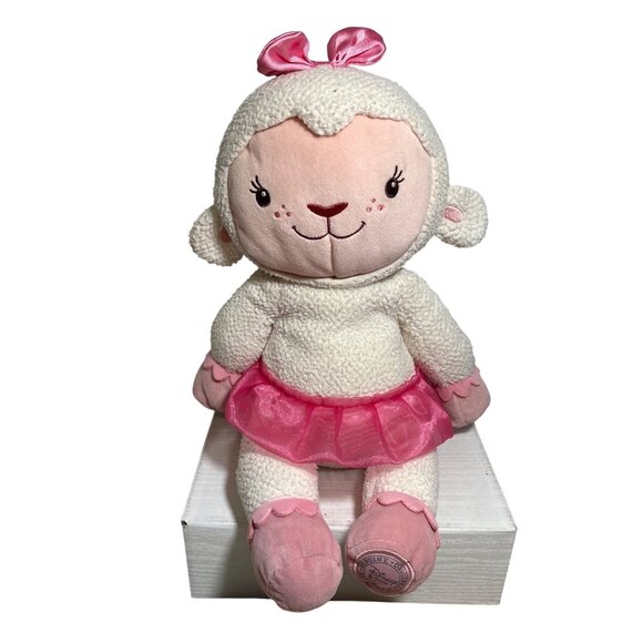 Disney Store Genuine Lambie Plush Doll With Pink Tutu & Bow 15"  Made In Vietnam - Picture 1 of 9